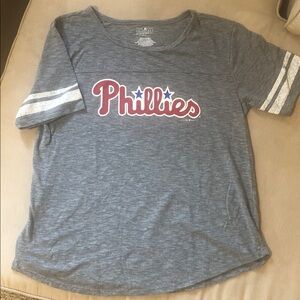 Majestic Gray Phillies Women’s Tee with White Accents
